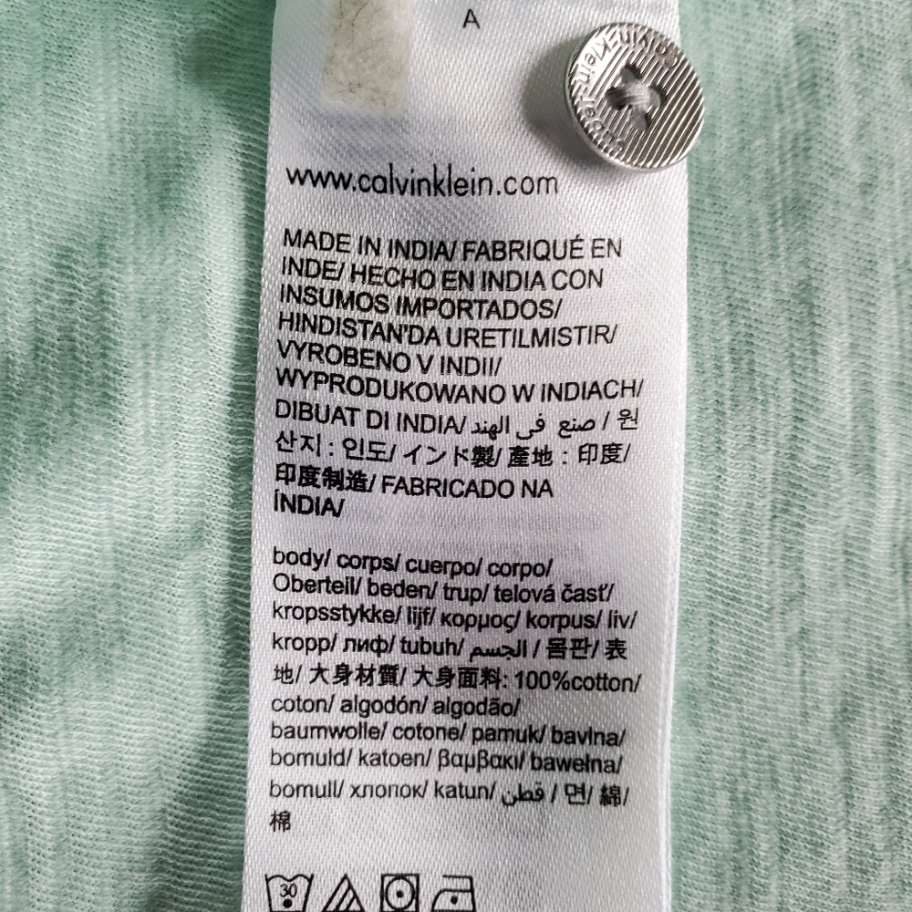 CALVIN KLEIN Jeans Light Green Heather Mens Medium M - Picture 2 of 7